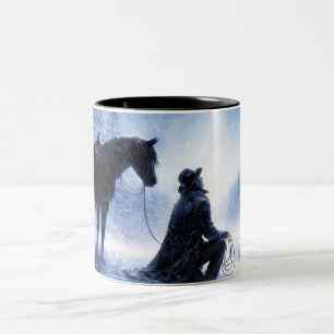 Beautiful Country Western Cowboy Christmas Two-Tone Coffee Mug