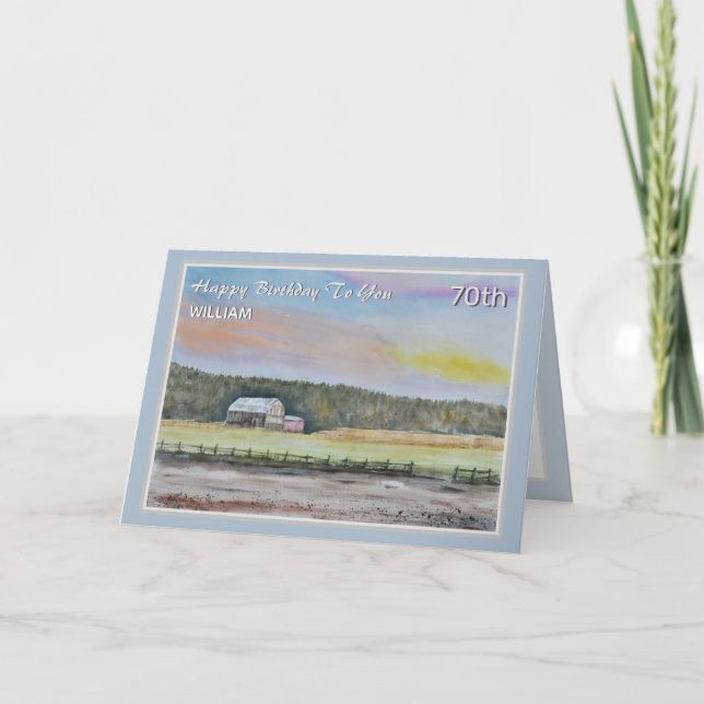 Beautiful Countryside Barn Personalised Card  (Front)