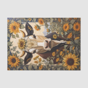 Beautiful Countryside Cow Sunflower Decorative Tissue Paper