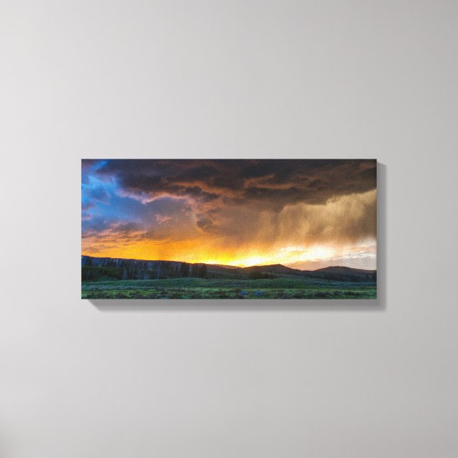 Beautiful Countryside Sunset Mountain Meadow Canvas Print (Front)