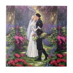 Beautiful Couple in The Park Tile