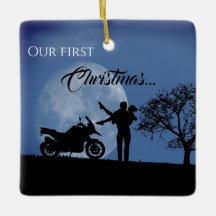 Beautiful Couples First Christmas Motorcycle Love