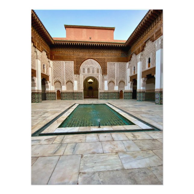 Beautiful Courtyard of Ben Youssef - Marrachech Photo Print (Front)