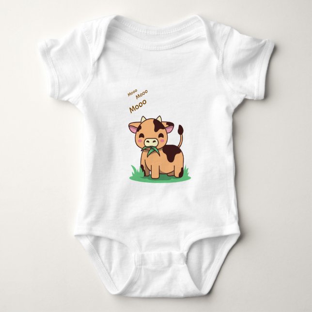 Beautiful Cow Baby Bodysuit (Front)
