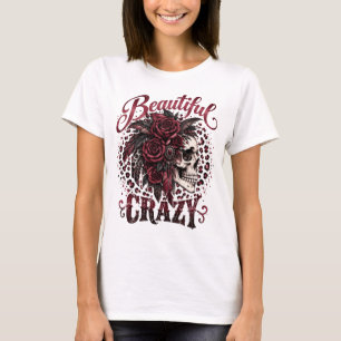 Beautiful Crazy Skull Roses Shirt Women, Gothic