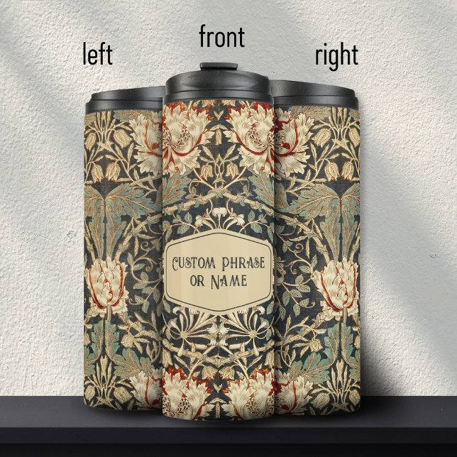 Beautiful Cream Art Nouveau Floral Damask Name Thermal Tumbler (Creator Uploaded)