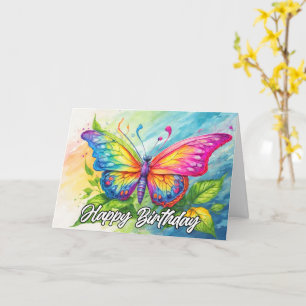Beautiful Creative Butterfly Happy Birthday Card