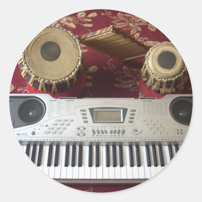 Beautiful Creative Corner: Musical Tapestry Classic Round Sticker (Front)