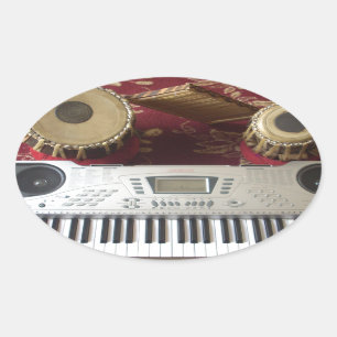 Beautiful Creative Corner: Musical Tapestry Oval Sticker