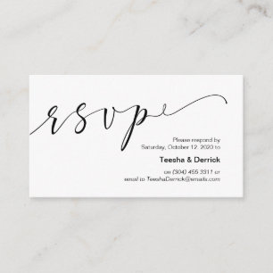 Beautiful creative elegant black ink, Wedding RSVP Enclosure Card