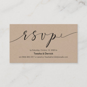 Beautiful creative elegant black ink, Wedding RSVP Enclosure Card