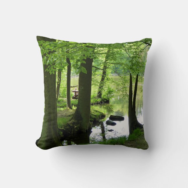 Beautiful creek and forest photo cushion (Front)