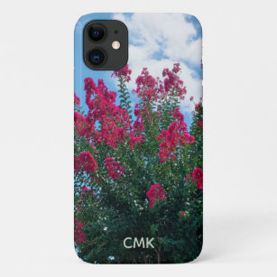 Beautiful Crepe Myrtle Flowers Monogram Nature Case-Mate iPhone Case