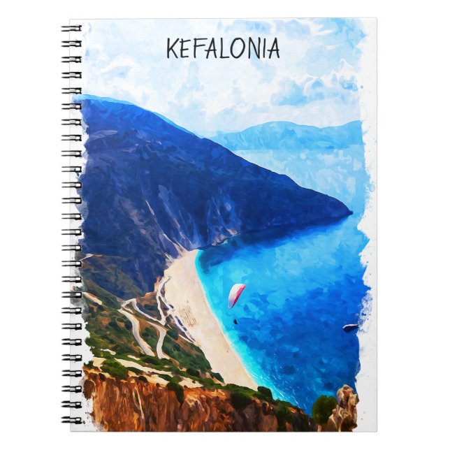 Beautiful Crete Greece Coastal View Artwork Notebook (Front)