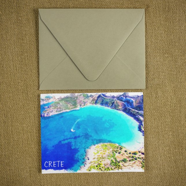 Beautiful Crete Greece Panorama View Postcard (crete greece panorama view postcard)