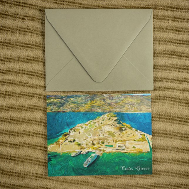 Beautiful Crete Greece Scenery Oil Paint Postcard (Stylish Elegant Crete Greece Scenery Oil Paint Postcard
)