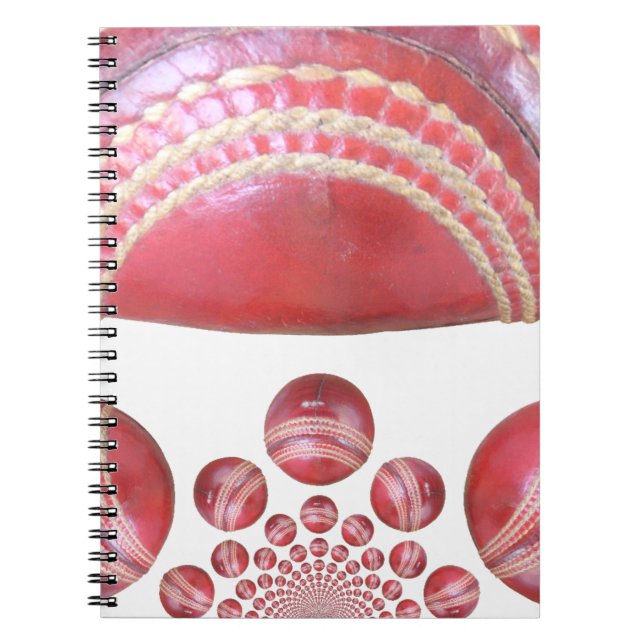 Beautiful Cricket Ball Art Design Notebook (Front)