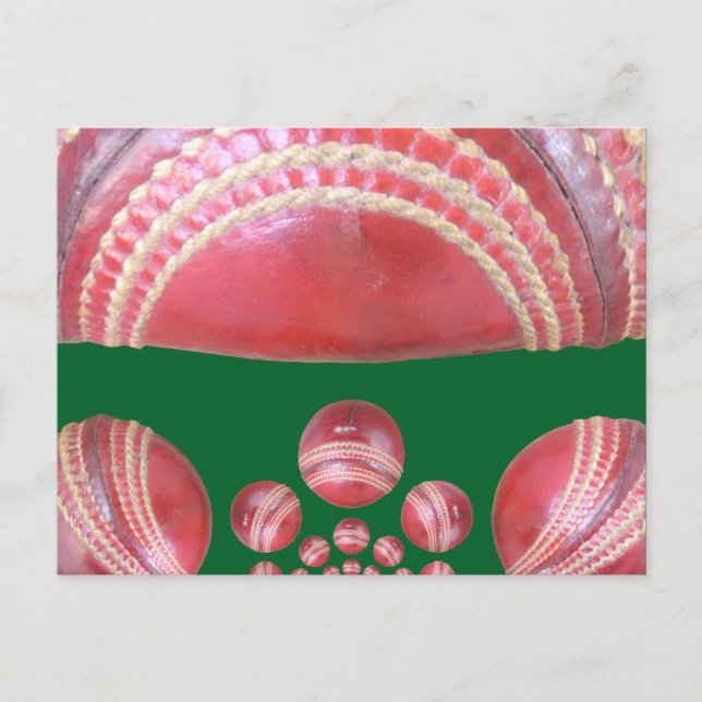 Beautiful Cricket Ball Art Design Postcard (Front)