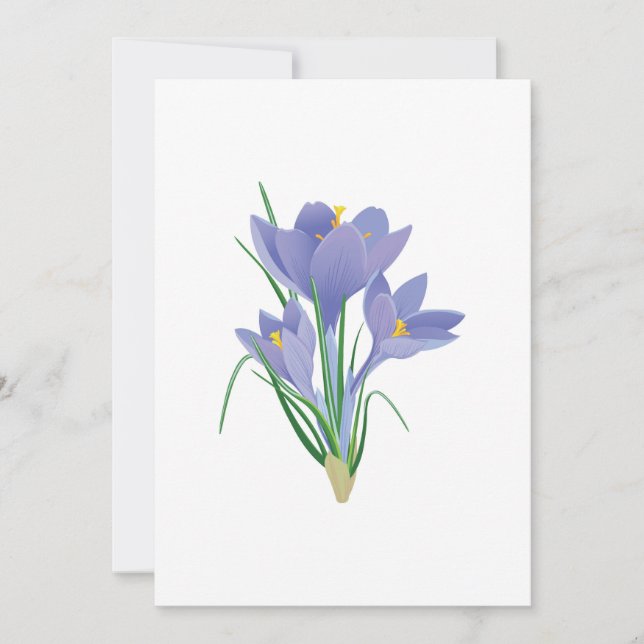 Beautiful crocus Flower Holiday Card (Front)