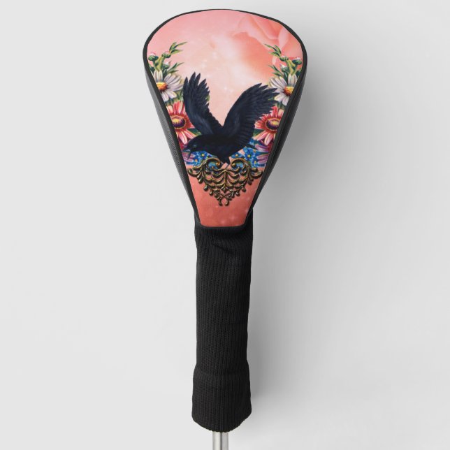Beautiful crow golf head cover (Front)