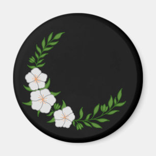 Beautiful Crown Crescent of White Flowers Magnet