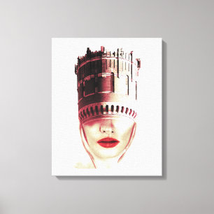 Beautiful crowned Scandinavian princess Graphic Canvas Print