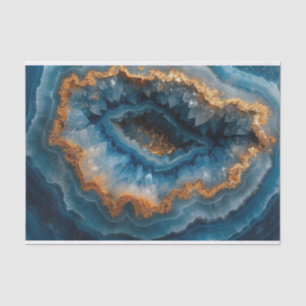 Beautiful crystal geode agate in blue cream and go tissue paper
