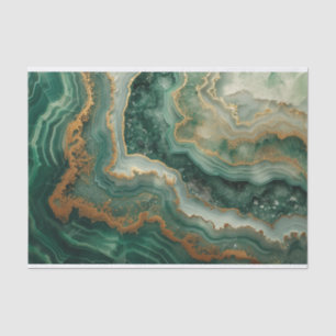 Beautiful crystal geode in green malachite hues tissue paper
