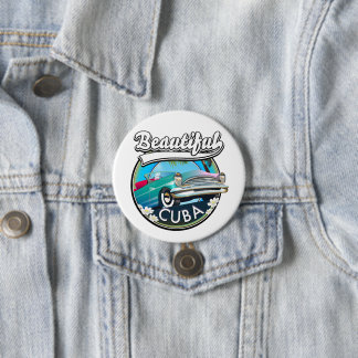 Beautiful Cuba retro logo. 7.5 Cm Round Badge