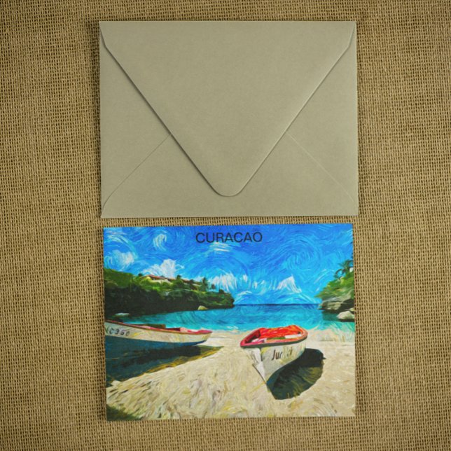 Beautiful Curacao Tropical Island Scenery Postcard (curacao tropical island travel postcard)
