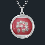 Beautiful Custom Bridesmaid Gift Necklace<br><div class="desc">Beautiful Red With Silver Glitter,  Light Grey Color.  Necklace  Custom Bridesmaid Gift.  Customize with your design,  text.  Or purchase as it is.  Thanks!</div>