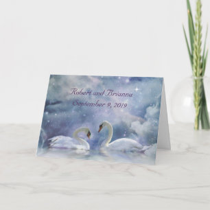 Beautiful Custom Congratulations on Wedding Swans Card