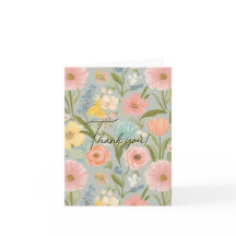 Beautiful custom floral design Thank you cards