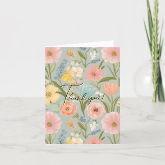 Beautiful custom floral design Thank you cards