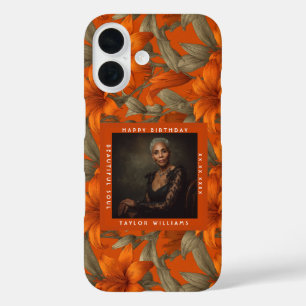 Beautiful Custom Lilies Flower Birthday Party iPhone 16 Case