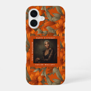 Beautiful Custom Lilies Flower Birthday Party iPhone 16 Case