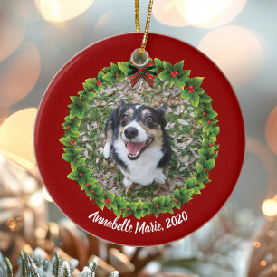 Beautiful Custom Pet Photo Christmas Ceramic Tree Decoration