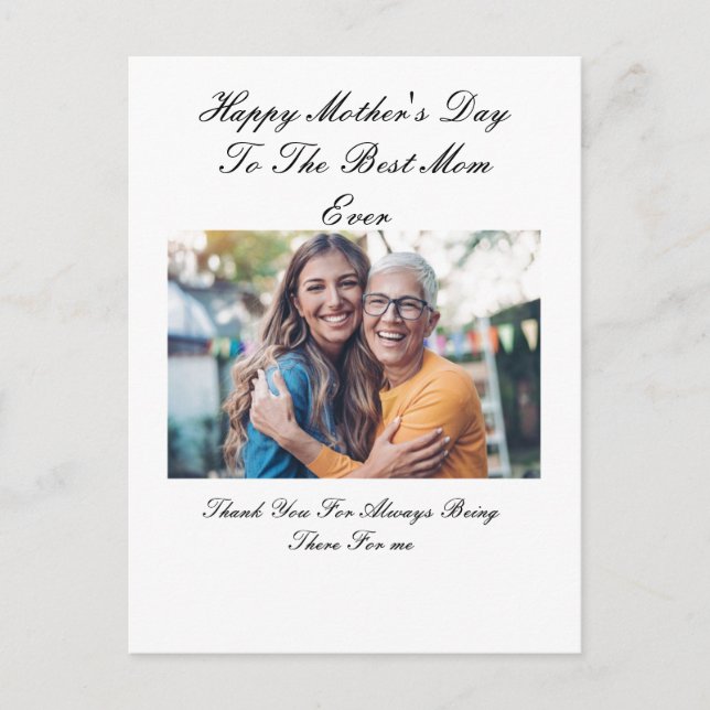 Beautiful Custom Photo Mother's Day Card (Front)