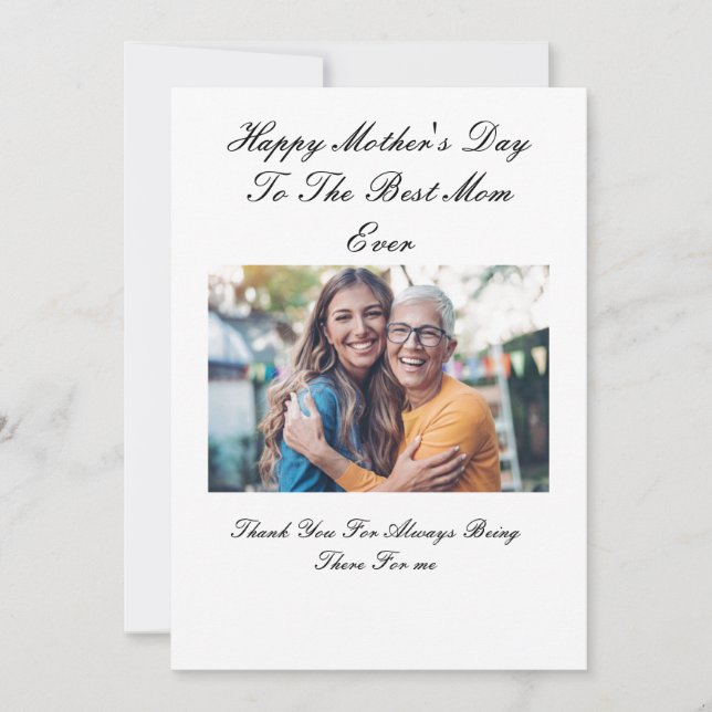 Beautiful Custom Photo Mother's Day Card (Front)
