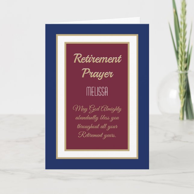 Beautiful Custom Retiree's Prayer card (Front)