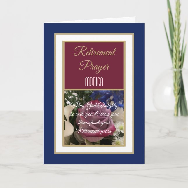 Beautiful Custom Retirement Prayer card (Front)