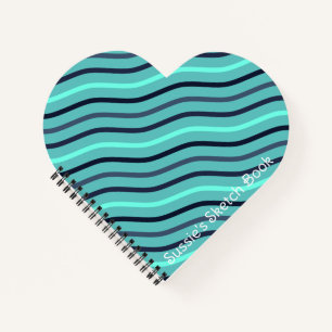 Beautiful Custom Stripe Blue  Notebook