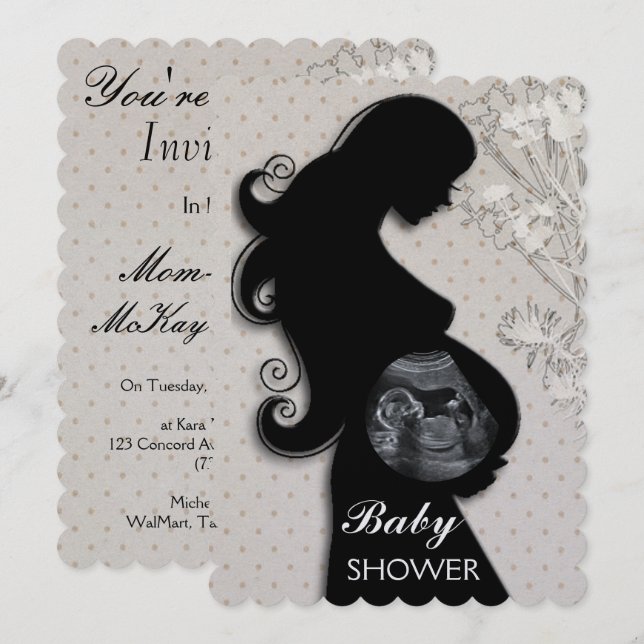 Beautiful Customisable BABY SHOWER INVITATION (Front/Back)