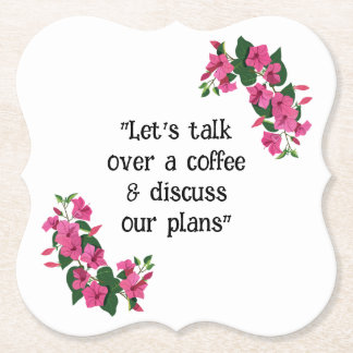 Beautiful Customised Floral Pulp Board Paper Coaster