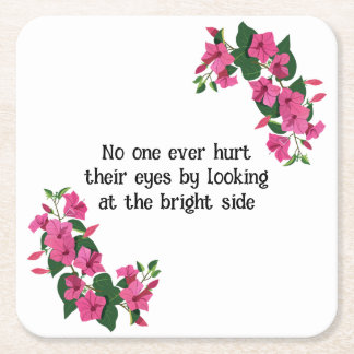 Beautiful Customised Floral  Square Paper Coaster