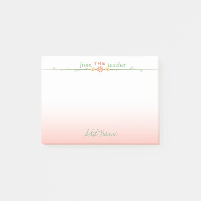 Beautiful Customised Teacher Post-it Notes (Front)