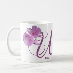 Beautiful customizable Una name pretty pink floral Coffee Mug