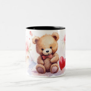 beautiful cute bear Two-Tone coffee mug