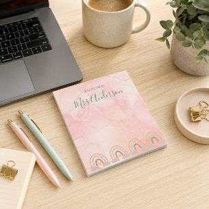 Beautiful Cute Boho Rainbow Teacher Appreciation Notepad