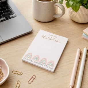 Beautiful Cute Boho Rainbow Teacher Appreciation  Notepad